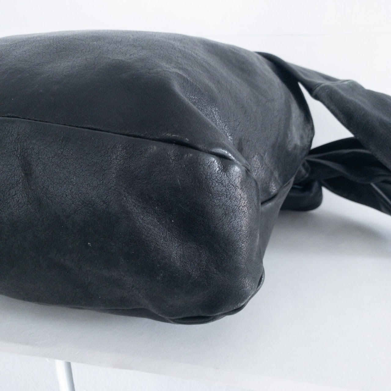 Maison Martin Margiela Black Leather Hobo Bag