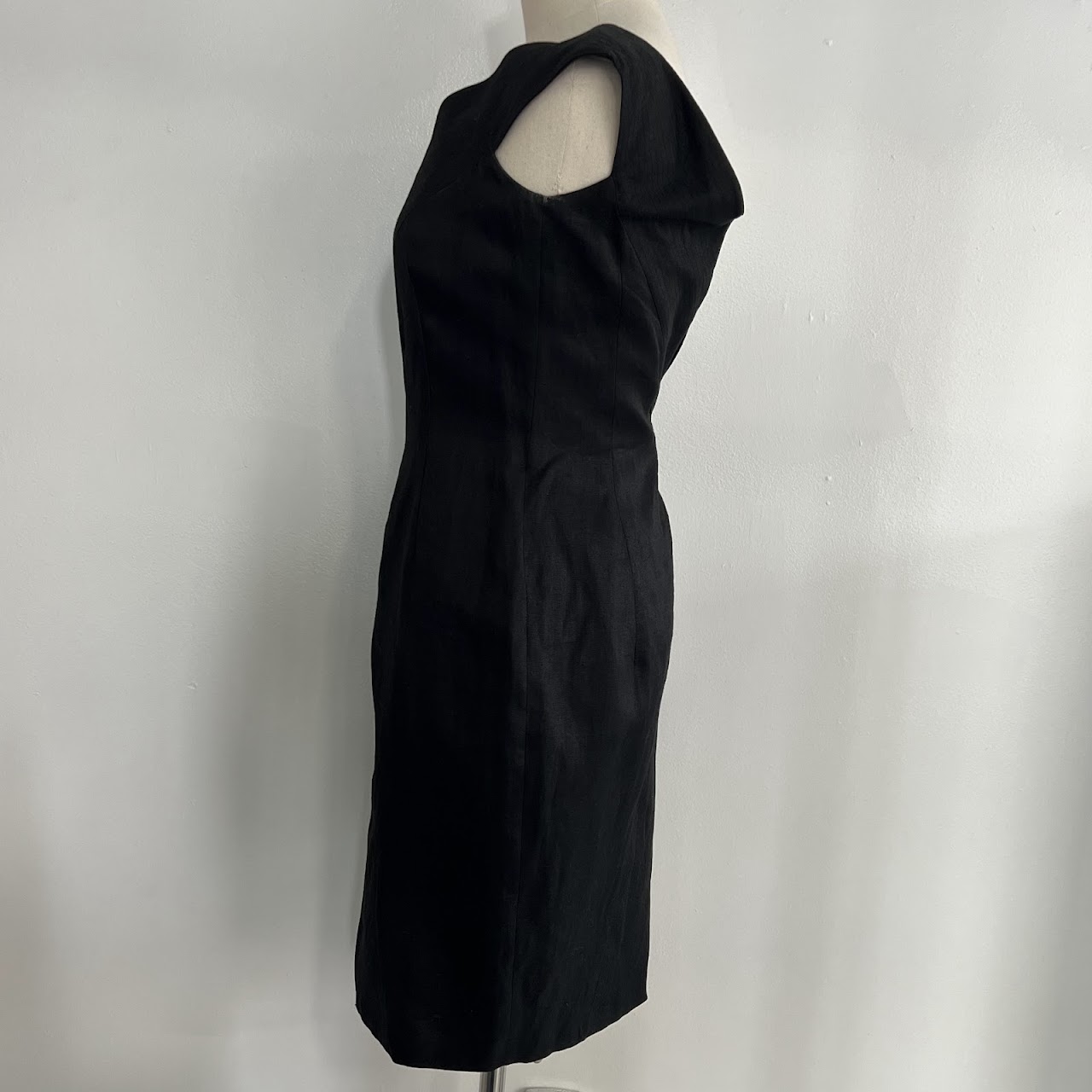 Gianni Versace Couture Black Linen Cocktail Dress