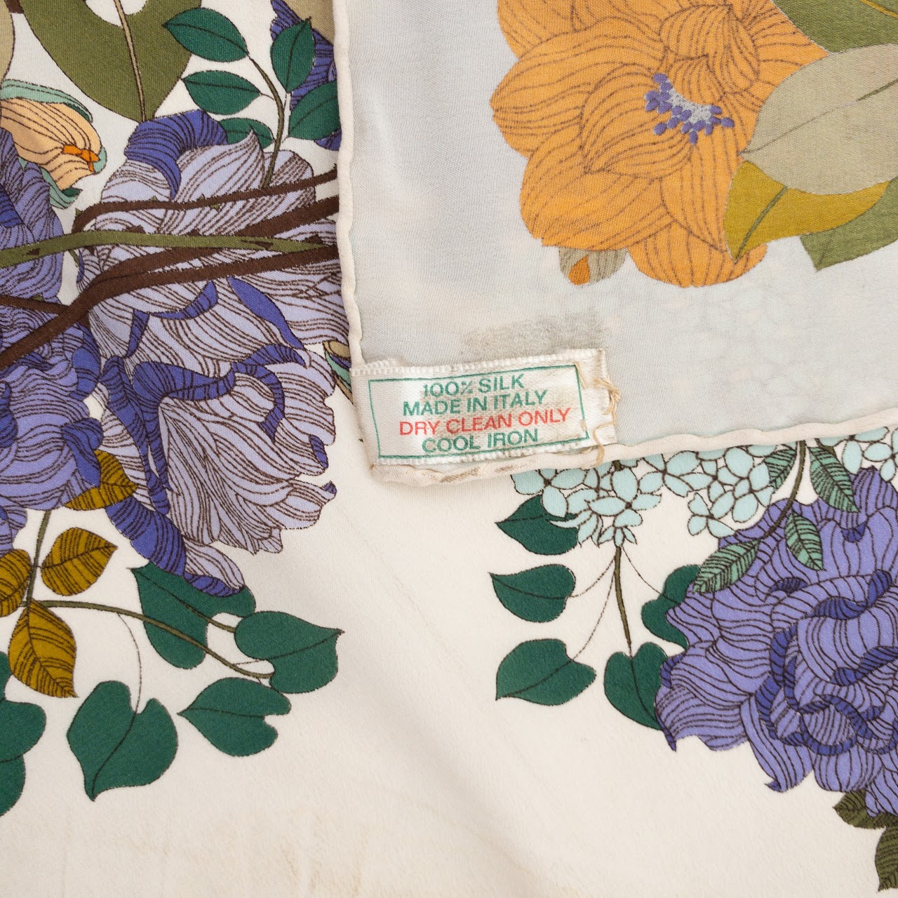 Mark Cross Vintage Floral Silk Scarf