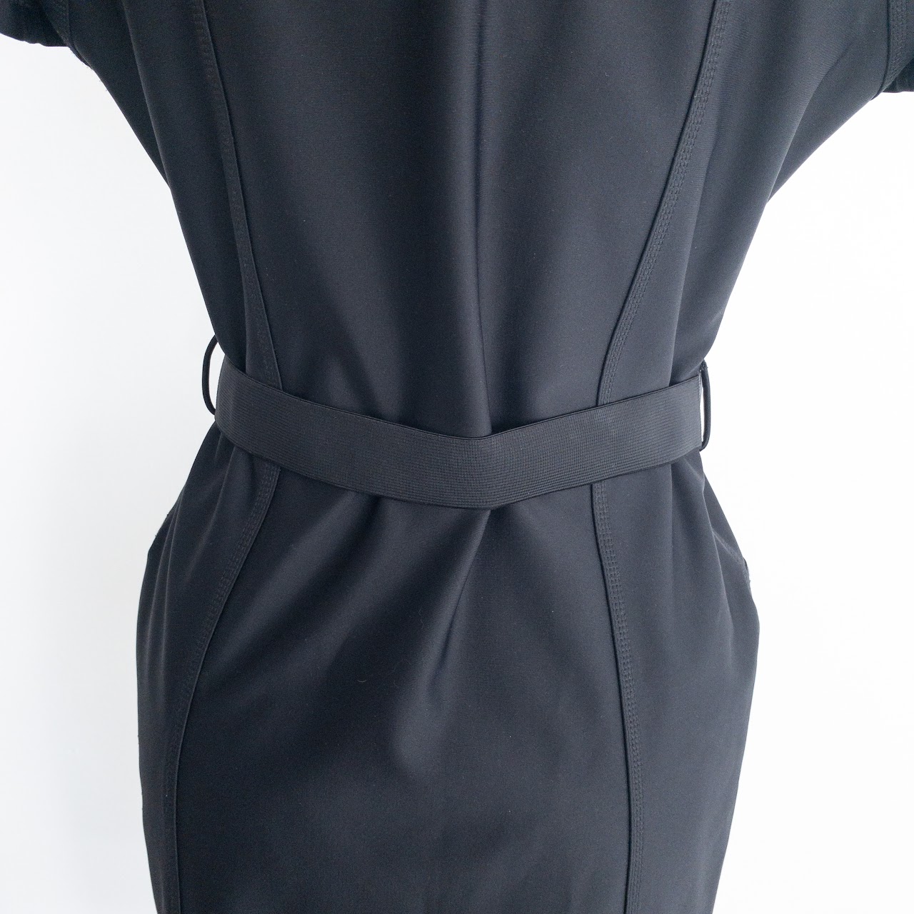 Gucci Scuba Inspired Belted Black Dress