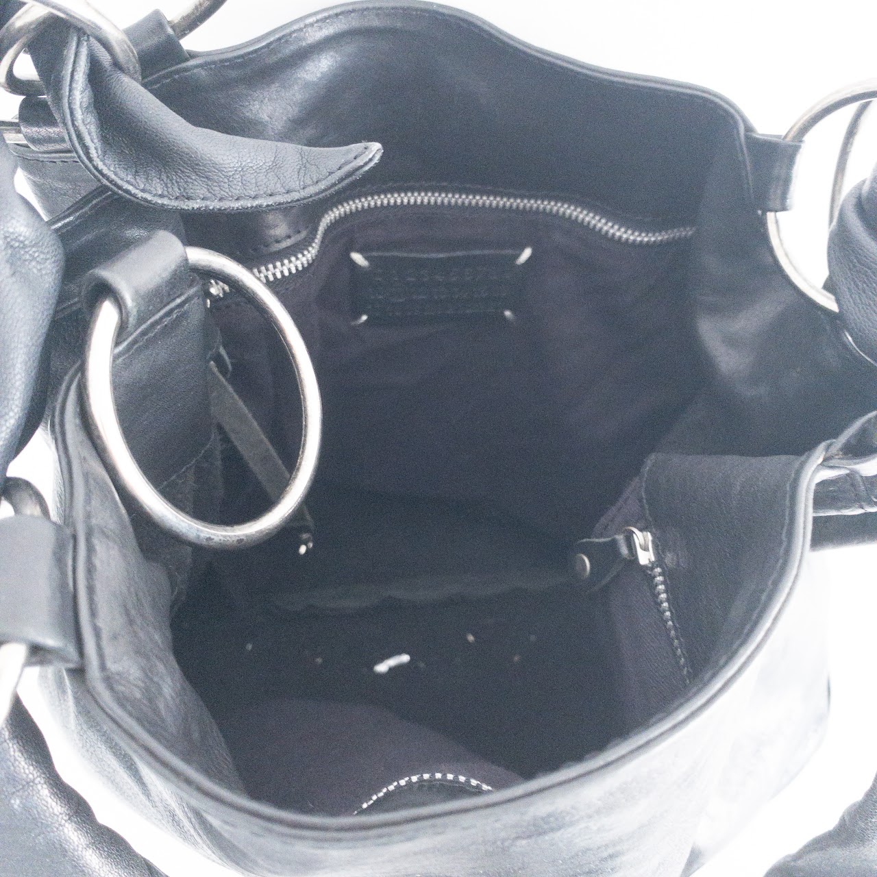 Maison Martin Margiela Black Leather Hobo Bag