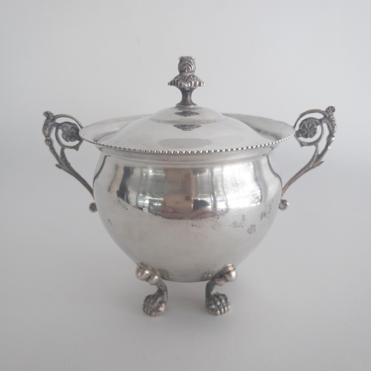 800 Silver Antique Footed Sugar Bowl