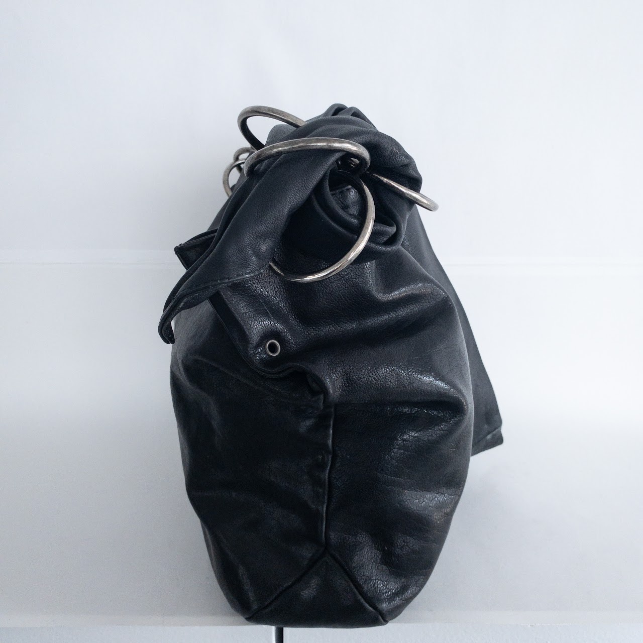 Maison Martin Margiela Black Leather Hobo Bag