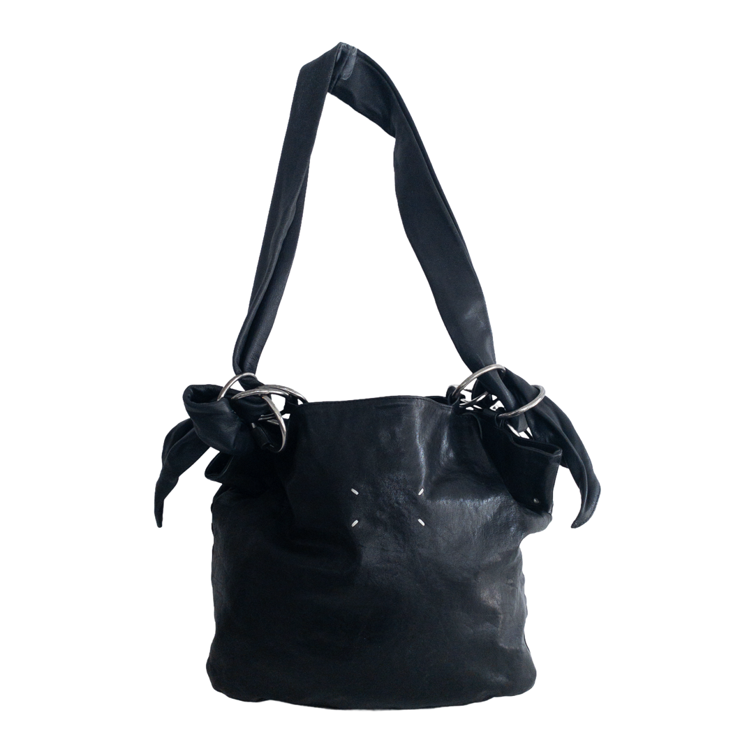 Maison Martin Margiela Black Leather Hobo Bag