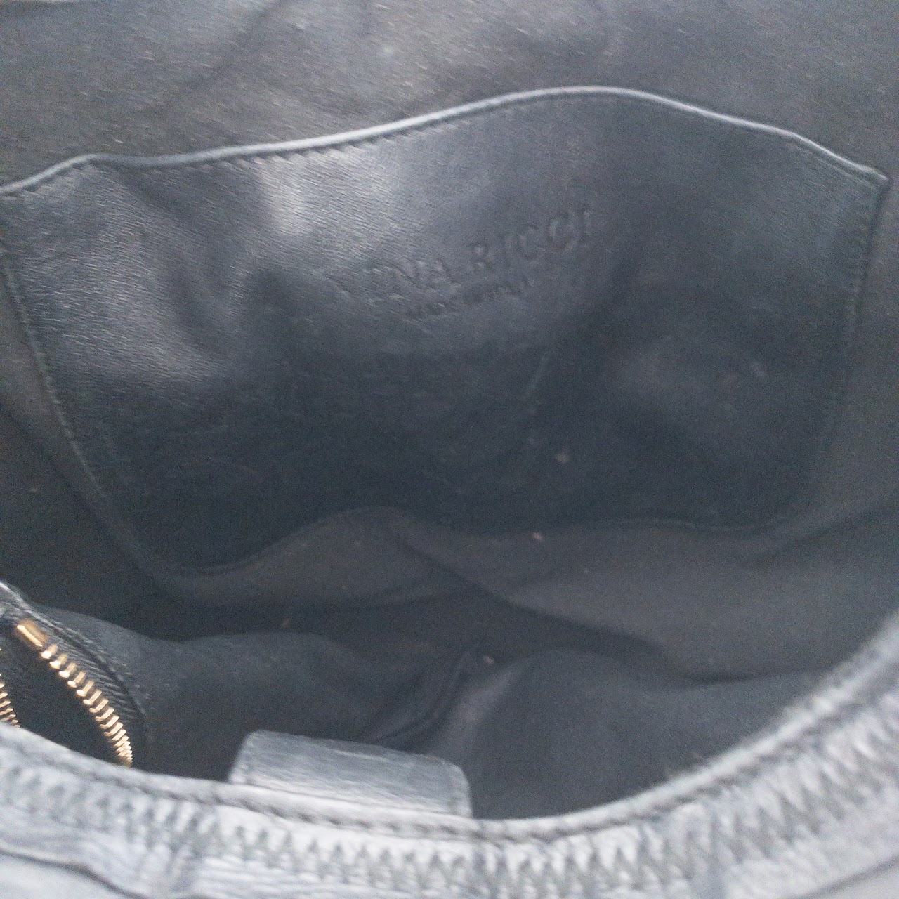 Nina Ricci Black Leather Hobo Bag