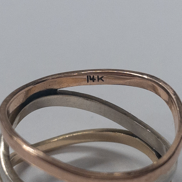 14K Gold Tri-Color Ring