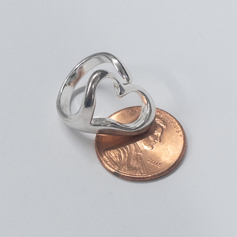 Tiffany & Co. Sterling Silver Open Heart Ring