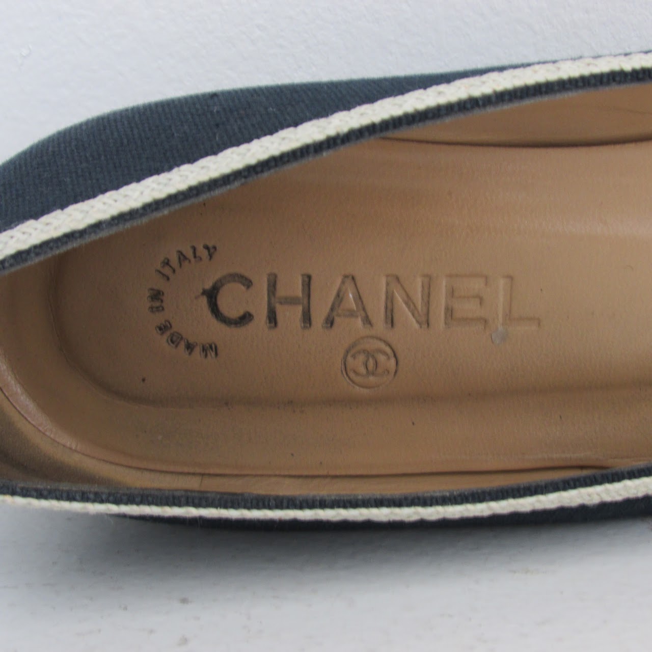 Chanel Navy Blue Canvas Ballet Flats