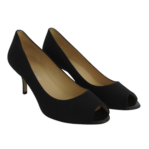 Bruno Magli Crepe Peep Toe Pumps