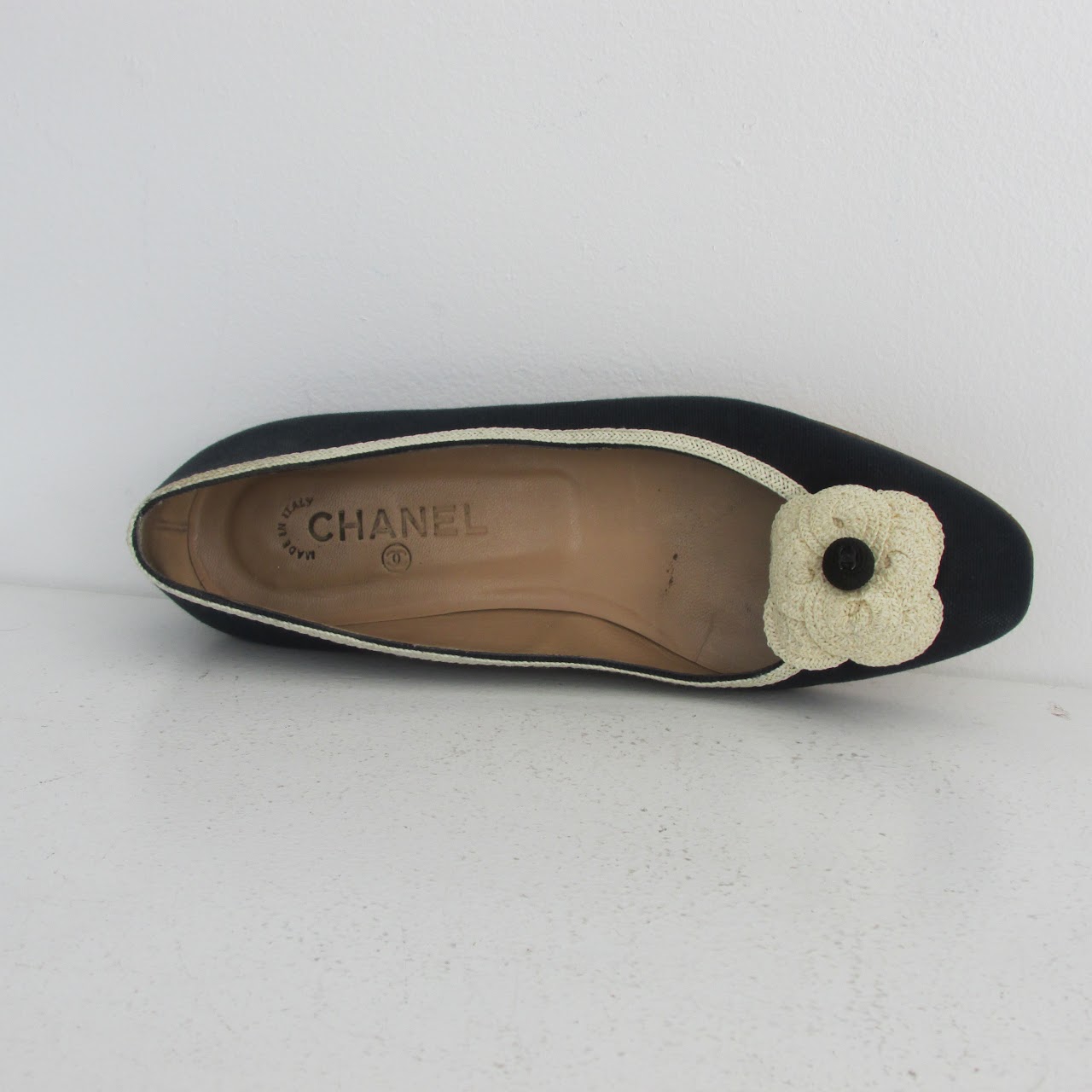 Chanel Navy Blue Canvas Ballet Flats