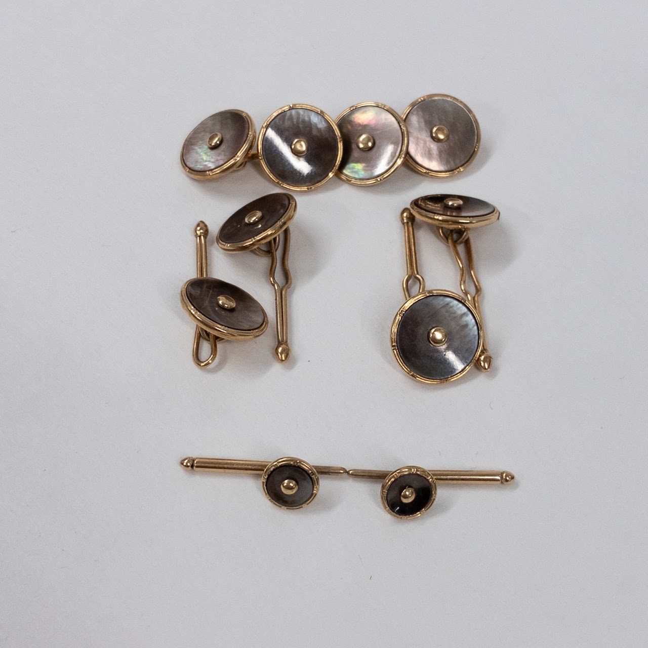 10K Gold Eight Piece Cufflink & Shirt Stud Set