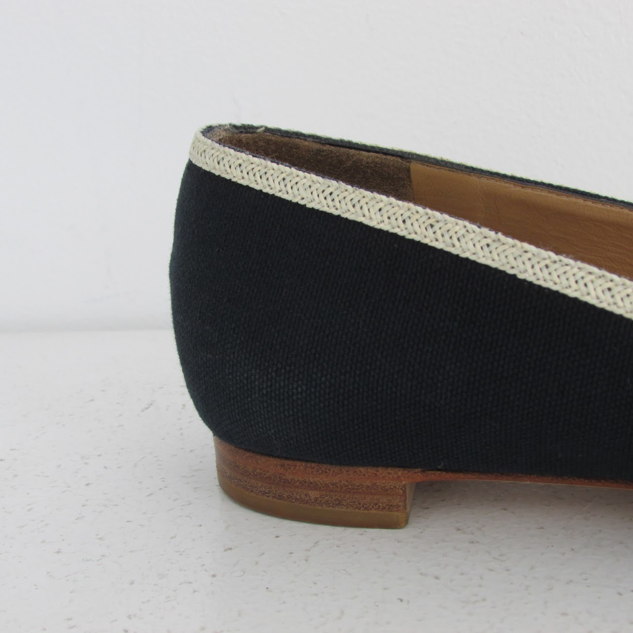 Chanel Navy Blue Canvas Ballet Flats