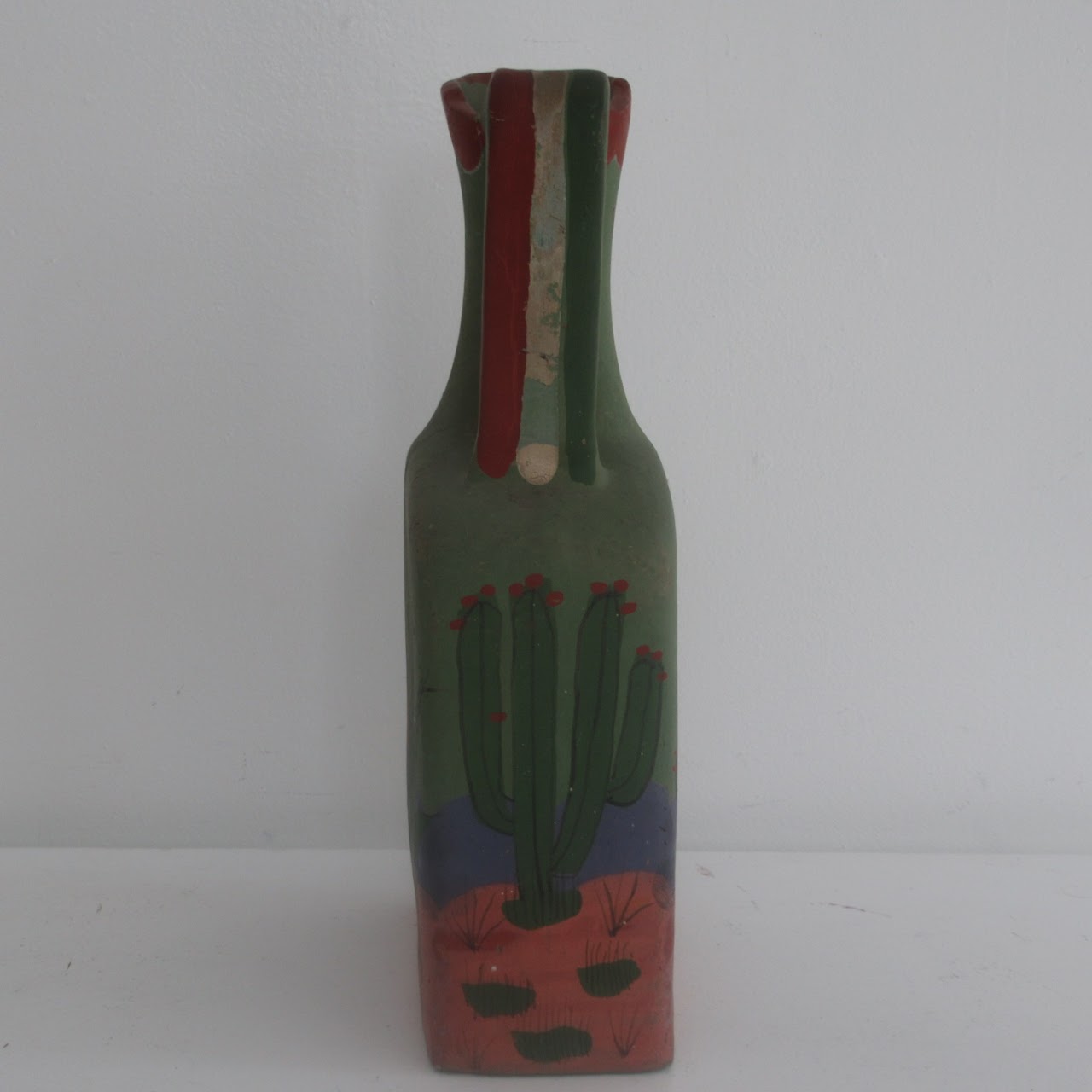 Mexican Art Scene Pottery Pitcher