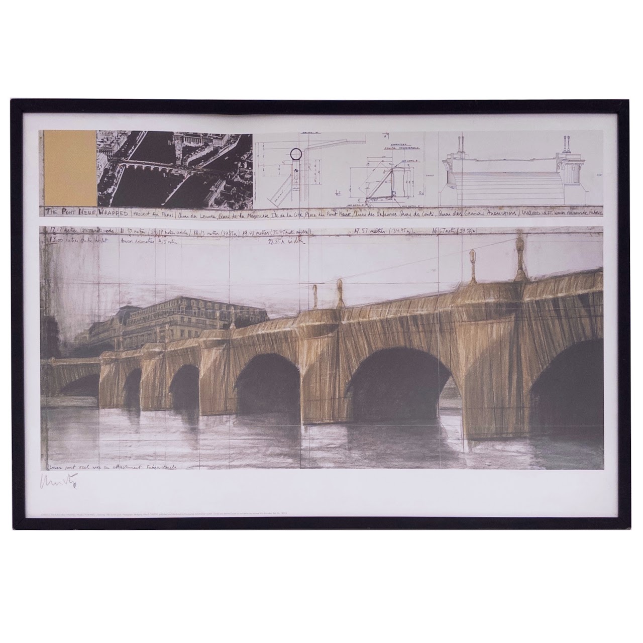 Christo Signed 1985 Pont Neuf Wrapped Poster