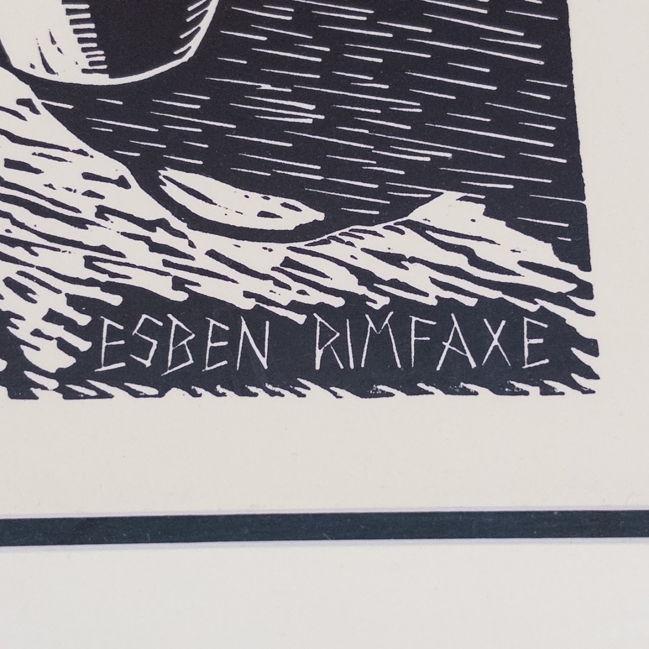 Esben Rimfaxe Signed Linocut