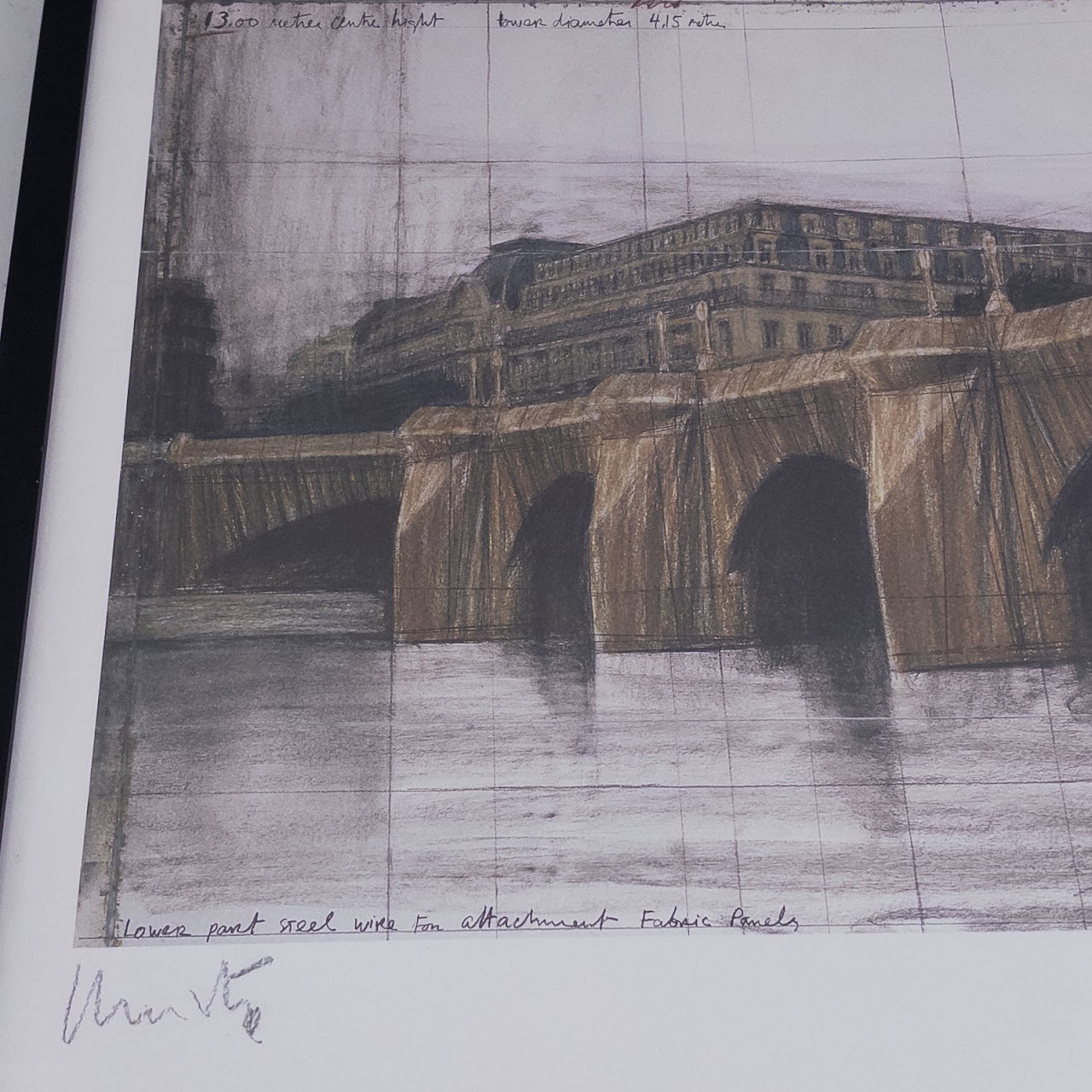 Christo Signed 1985 Pont Neuf Wrapped Poster