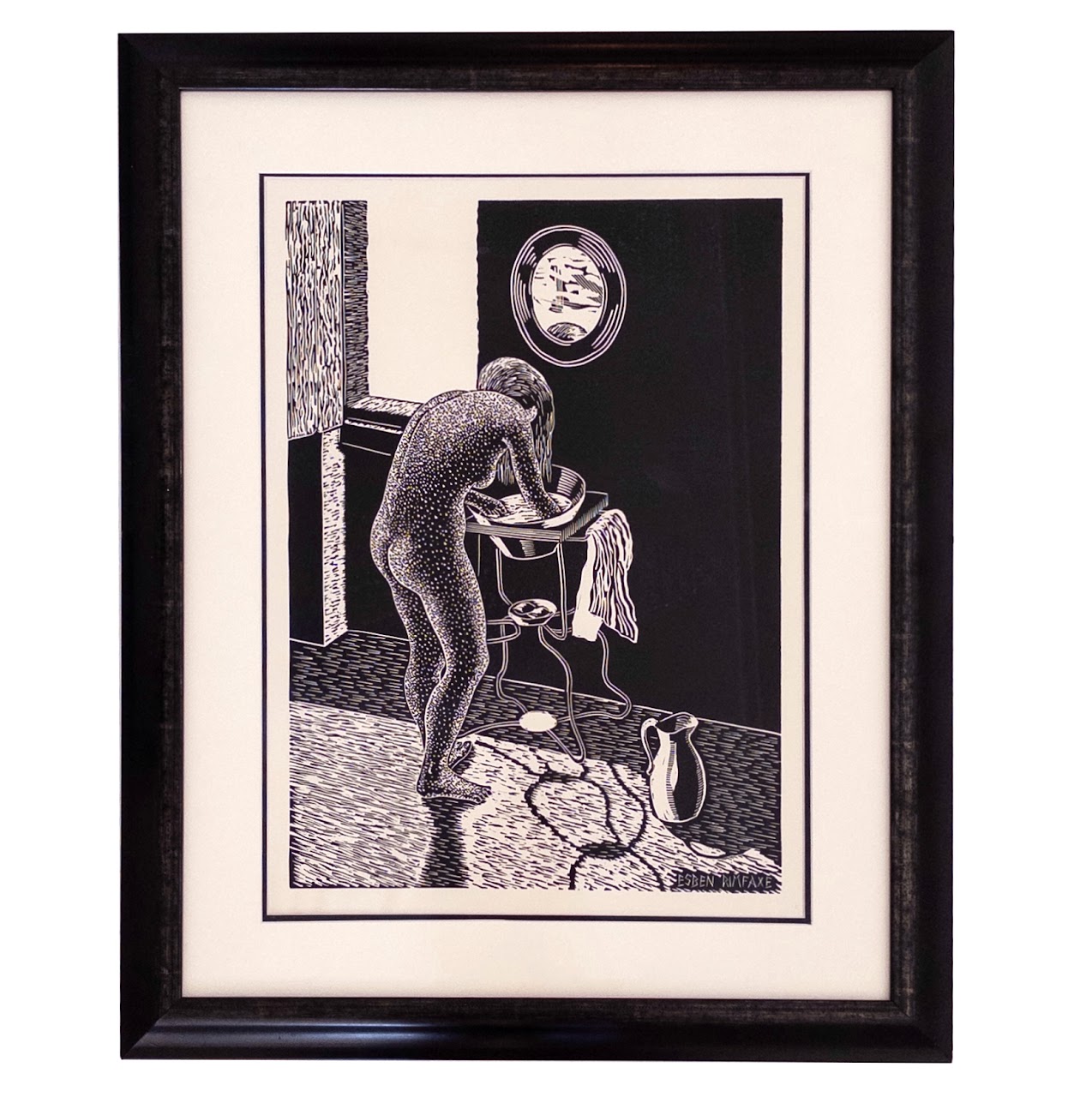 Esben Rimfaxe Signed Linocut