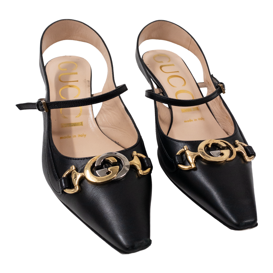 Gucci Zumi  Kitten Heel Slingback Pumps