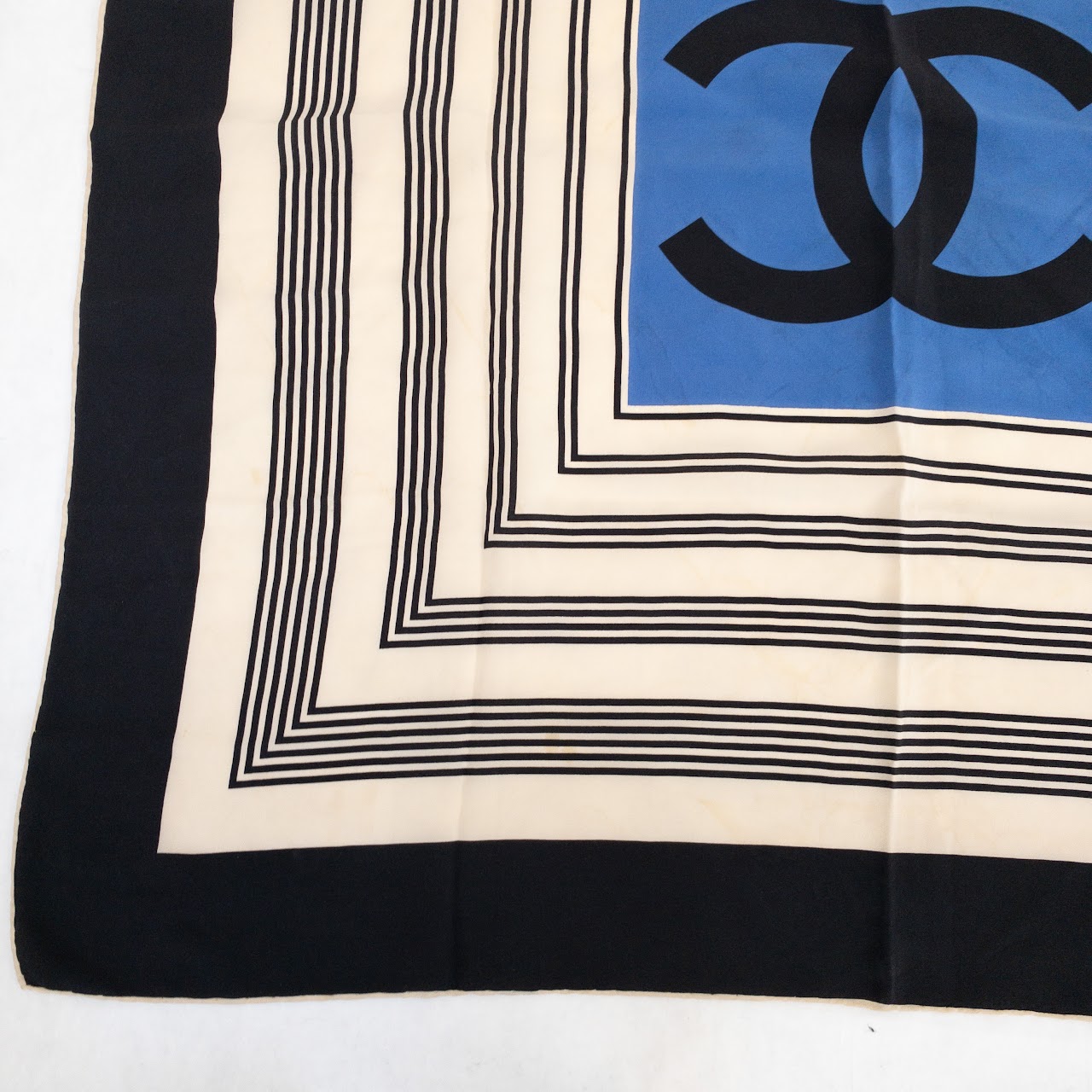 Chanel Stripe Detail Silk Scarf