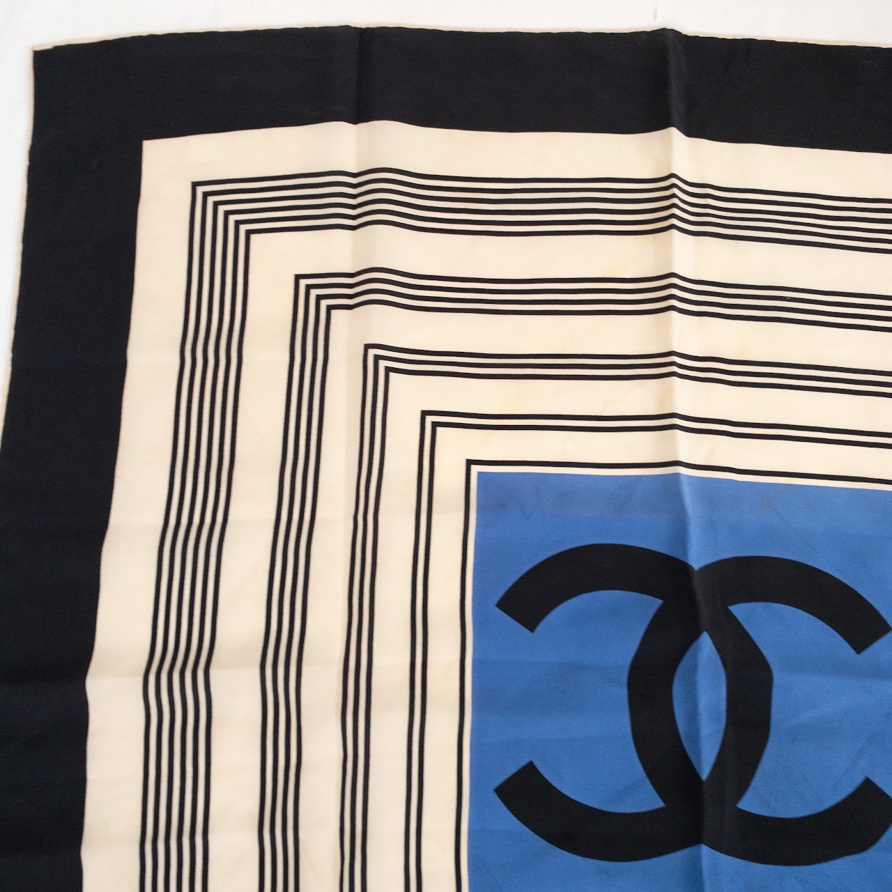 Chanel Stripe Detail Silk Scarf