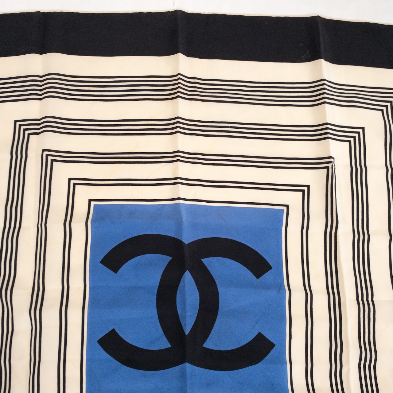 Chanel Stripe Detail Silk Scarf