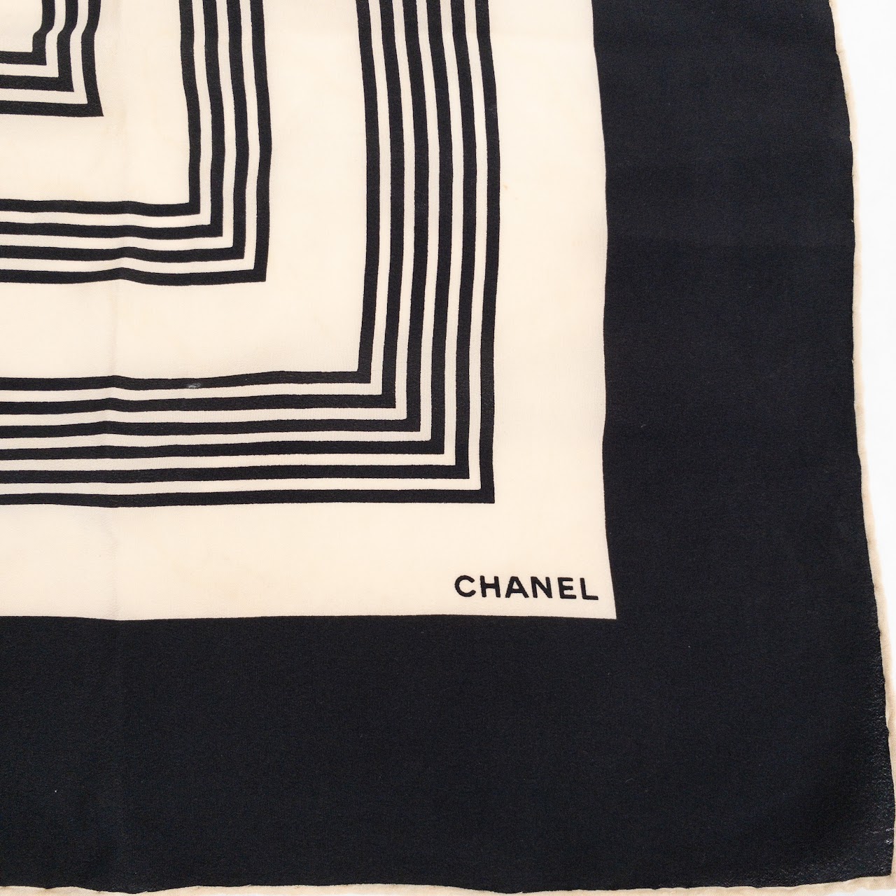 Chanel Stripe Detail Silk Scarf