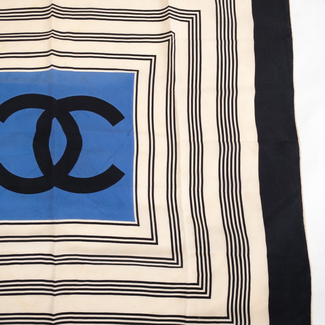 Chanel Stripe Detail Silk Scarf