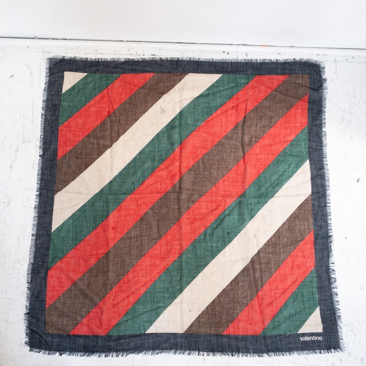 Valentino Vintage Striped Sheer Scarf