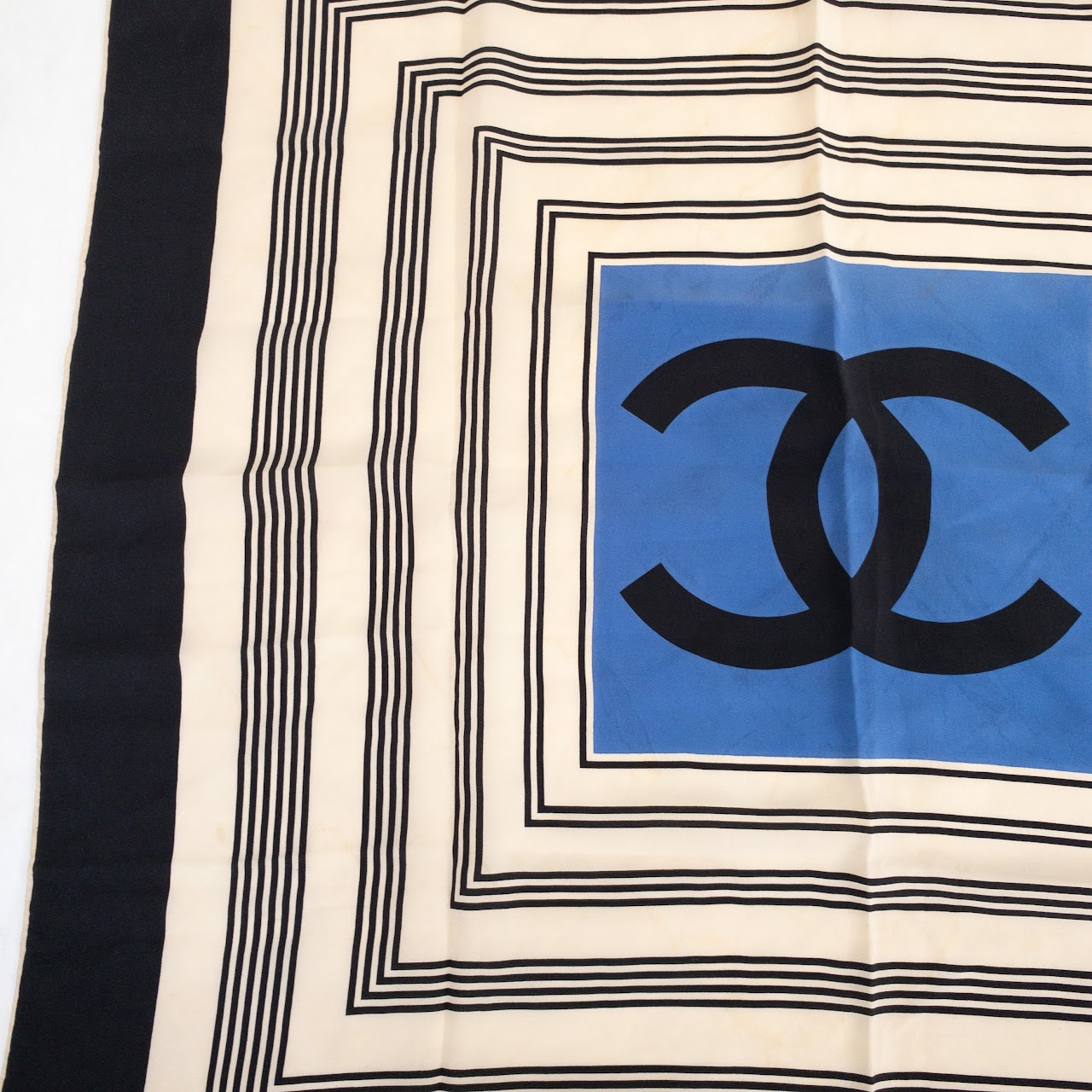 Chanel Stripe Detail Silk Scarf