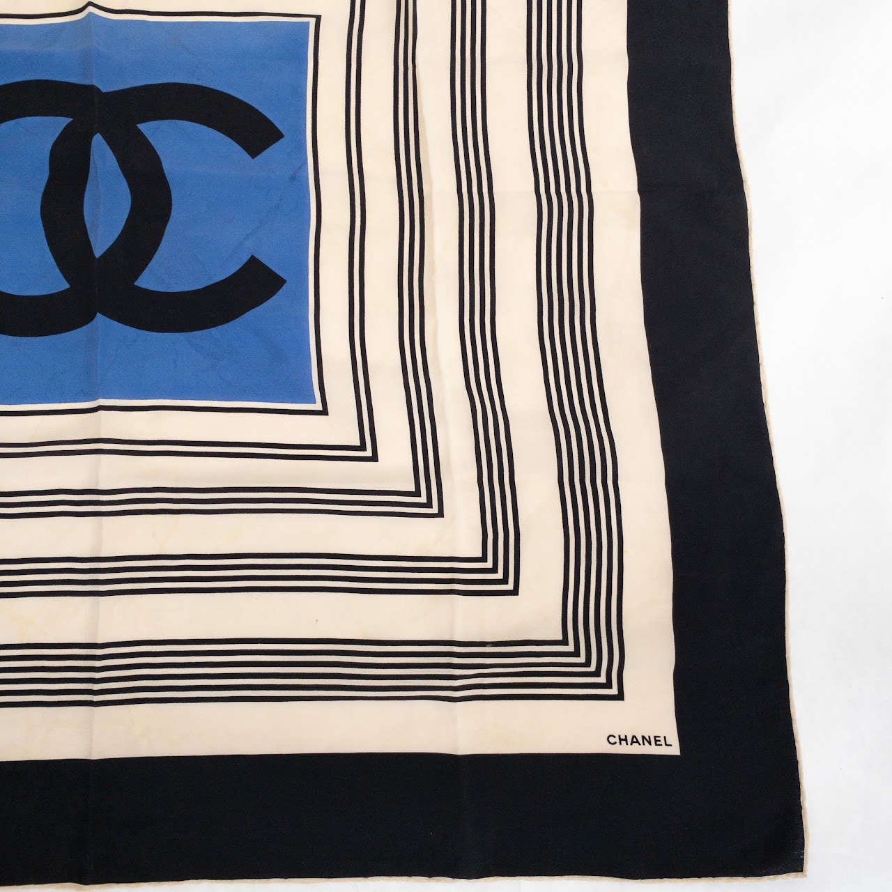 Chanel Stripe Detail Silk Scarf