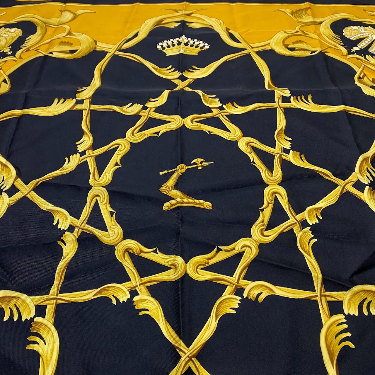 Hermès Crown Silk Scarf 90