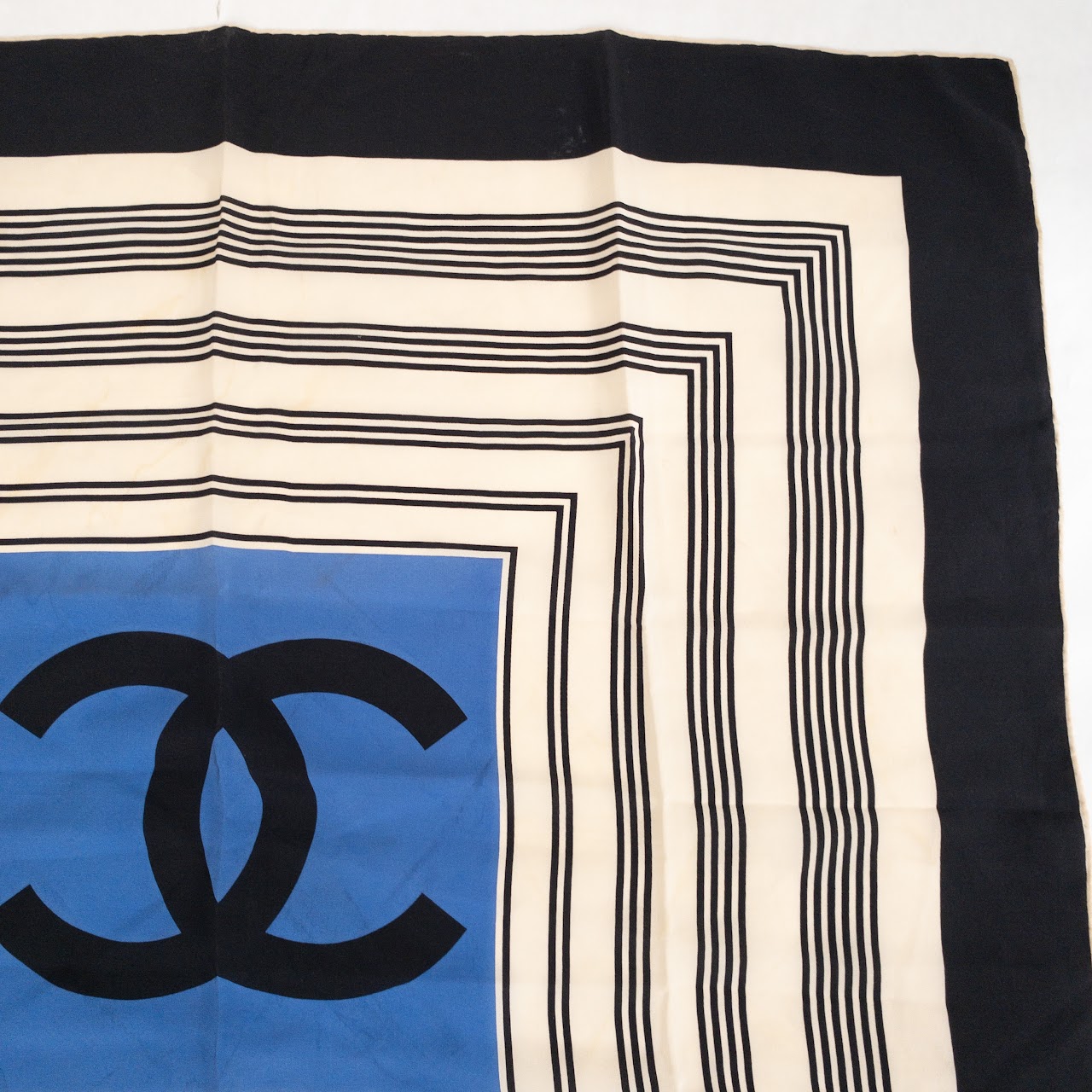 Chanel Stripe Detail Silk Scarf