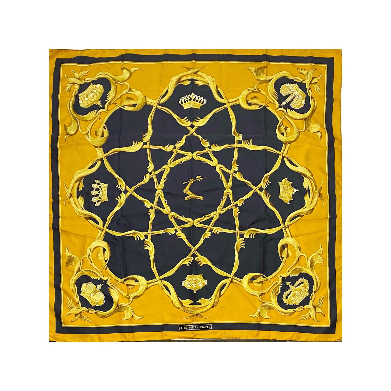 Hermès Crown Silk Scarf 90