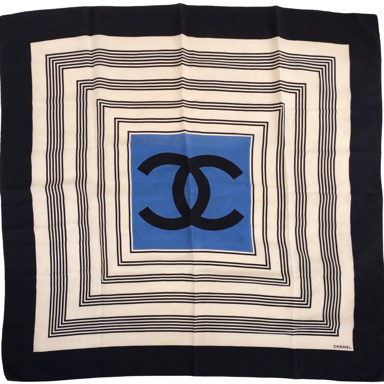 Chanel Stripe Detail Silk Scarf