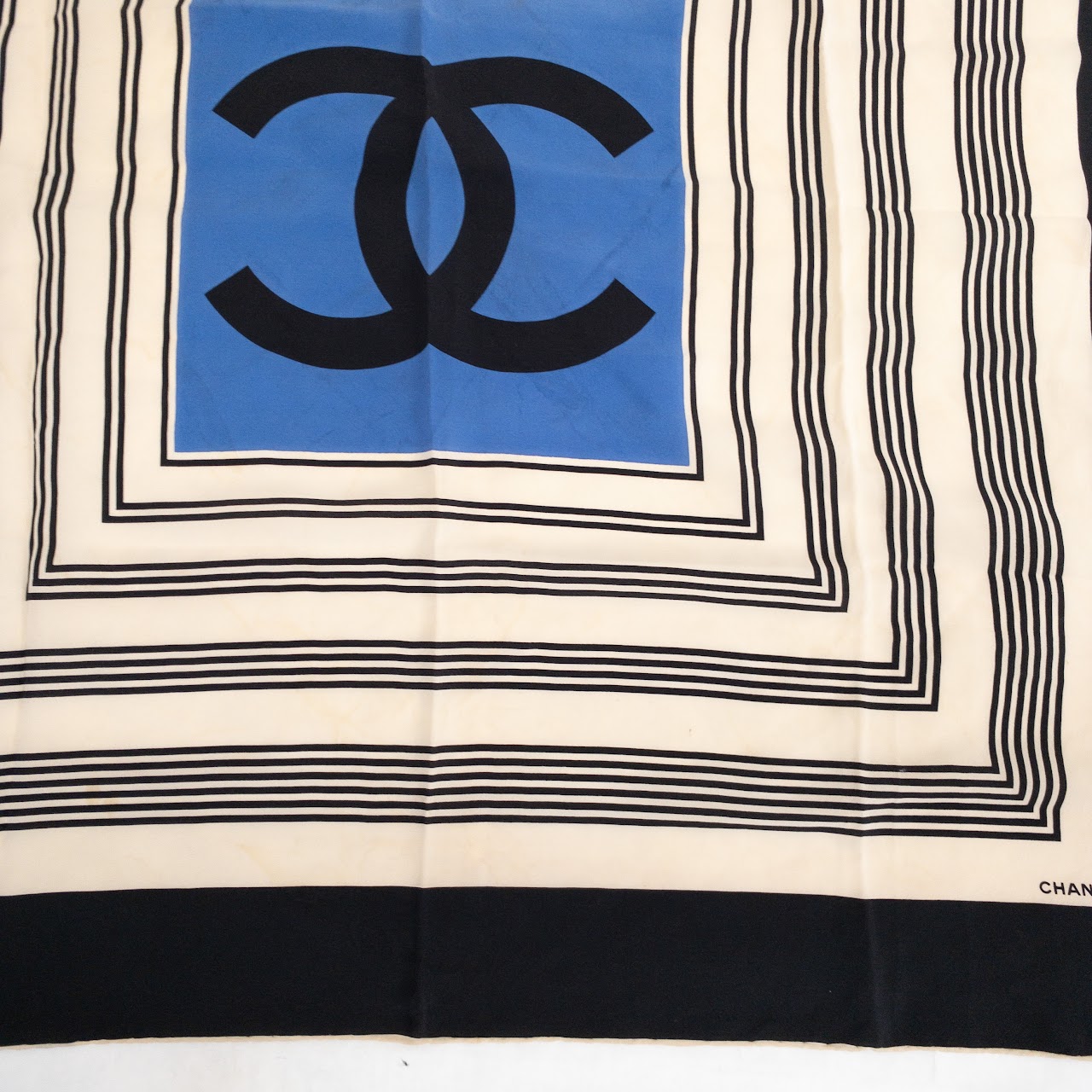 Chanel Stripe Detail Silk Scarf