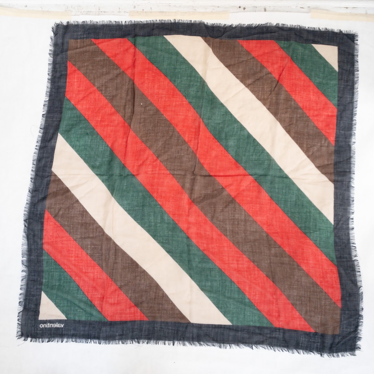 Valentino Vintage Striped Sheer Scarf