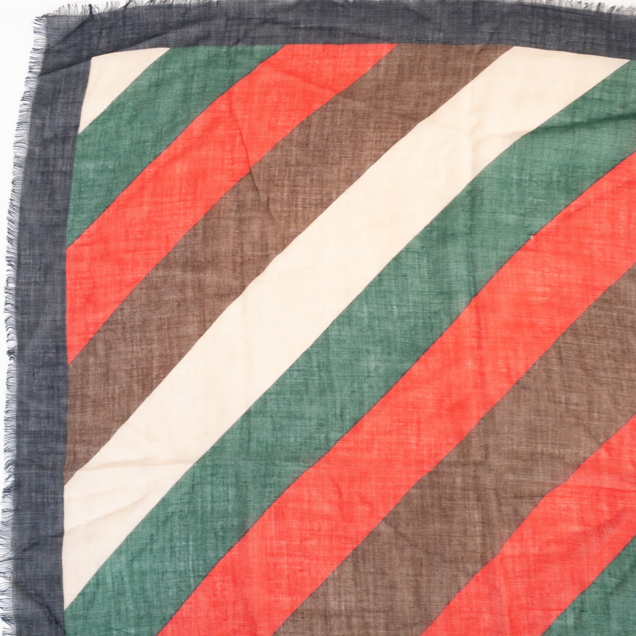 Valentino Vintage Striped Sheer Scarf