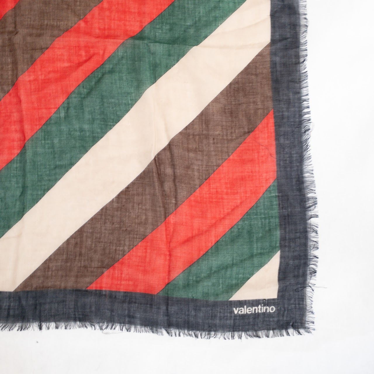 Valentino Vintage Striped Sheer Scarf