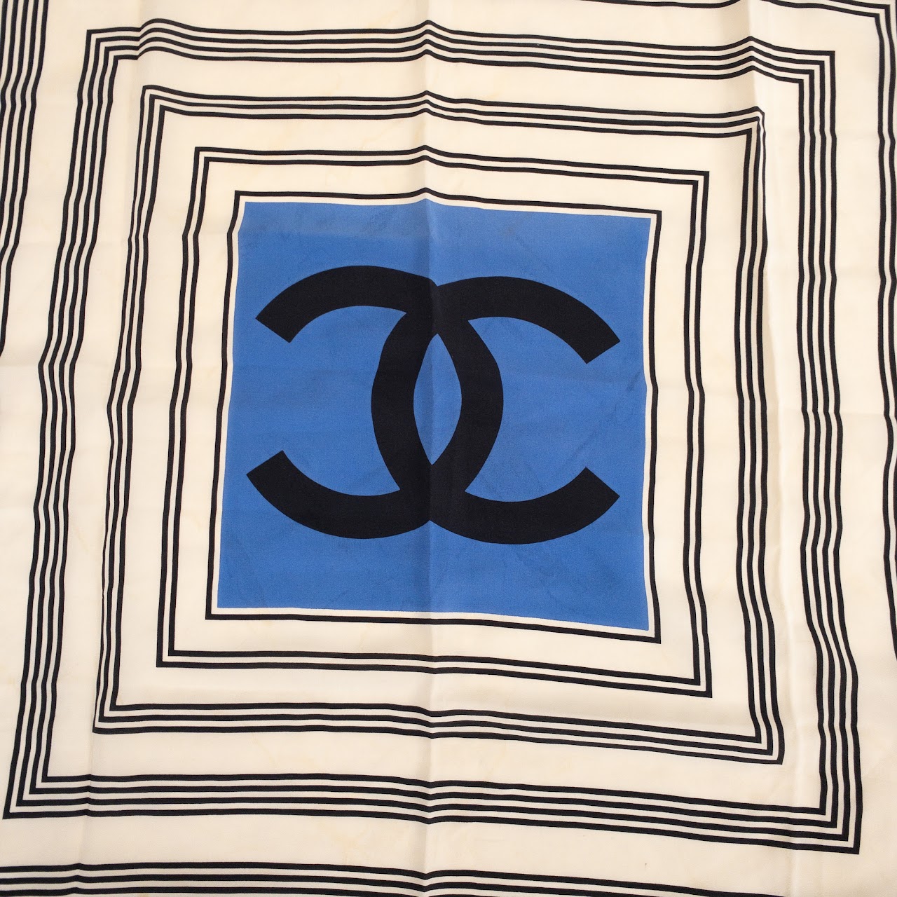 Chanel Stripe Detail Silk Scarf