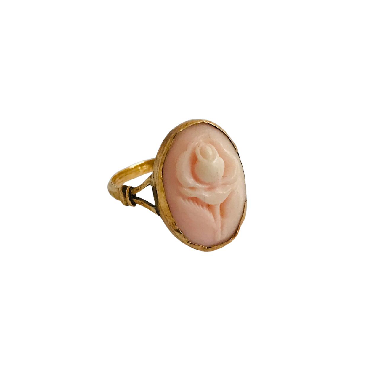 18K Gold Carved Flower Ring