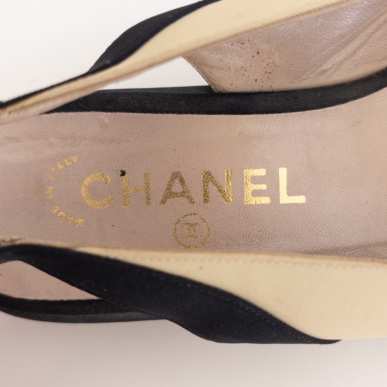 Chanel Cap Toe Slingback Sandals