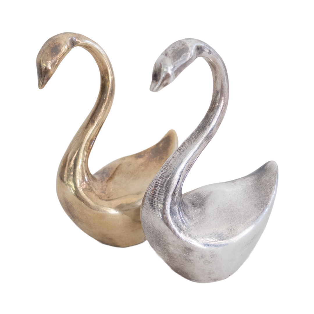 Sterling Silver Zadok Arts Goose Paperweight Pair