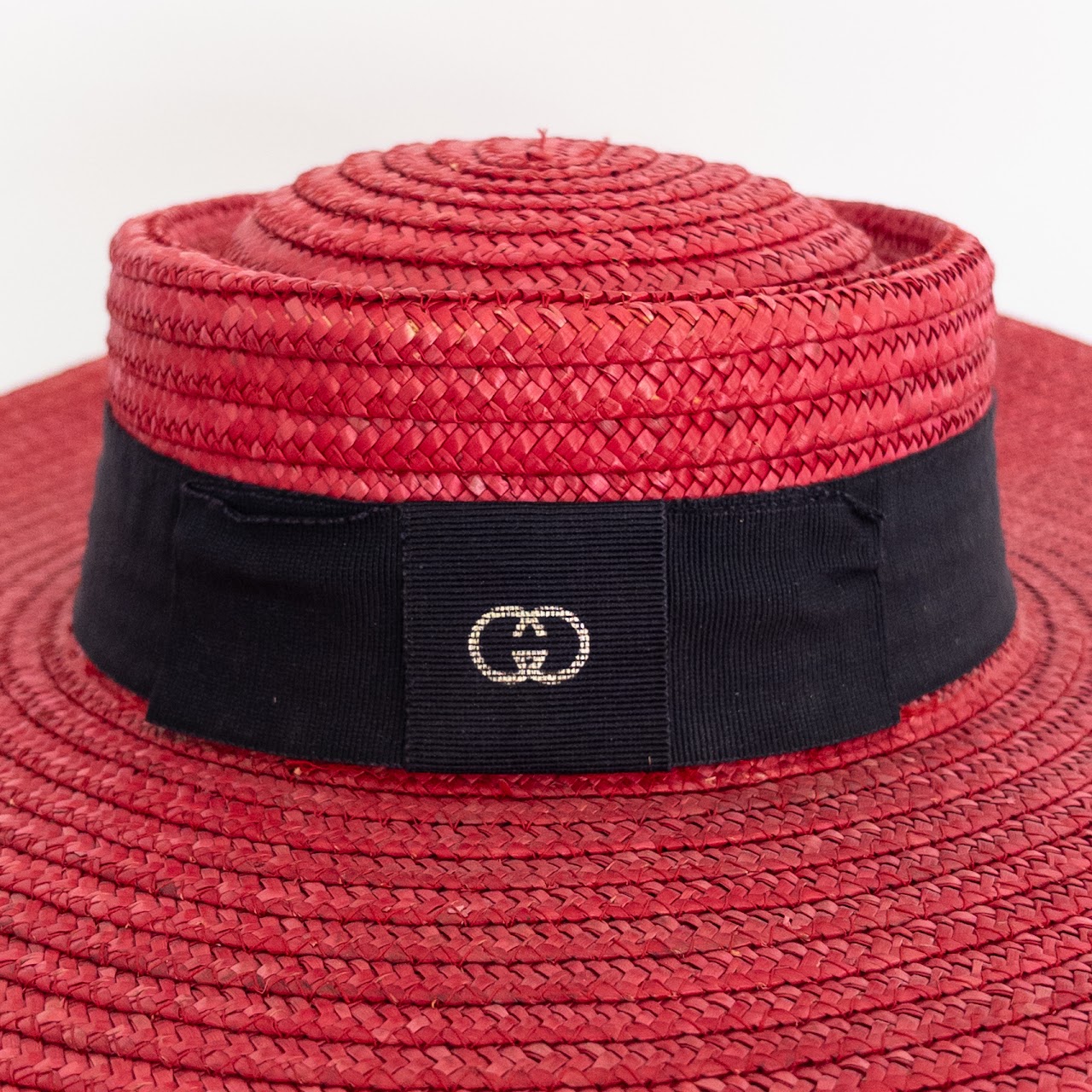 G. Gucci Wide Brim Straw Hat