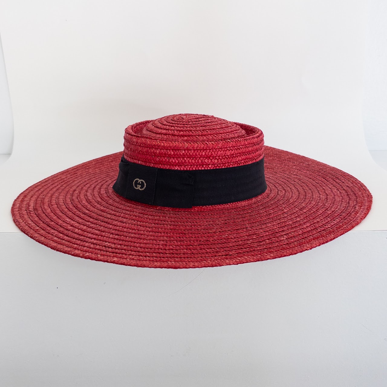 G. Gucci Wide Brim Straw Hat