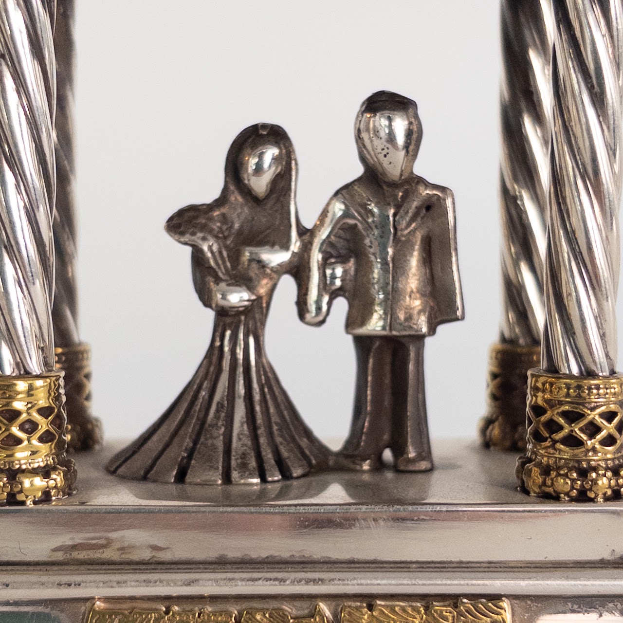 Sterling Silver Antique Grand Bride and Groom Chuppah Wedding Cup Base