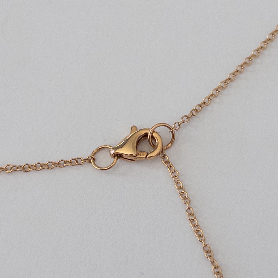 14K Necklace with Diamond Pave Heart Pendant