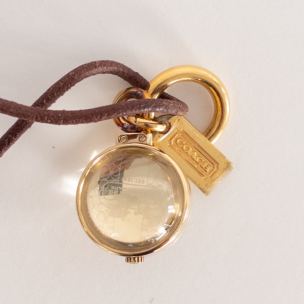 Coach Miniature Orb Pendant Watch and Lanyard