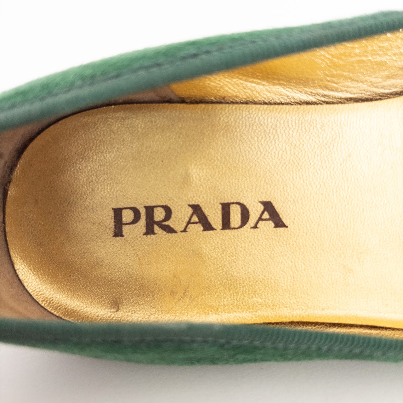 Prada Suede Peep Toe Ballet Flats