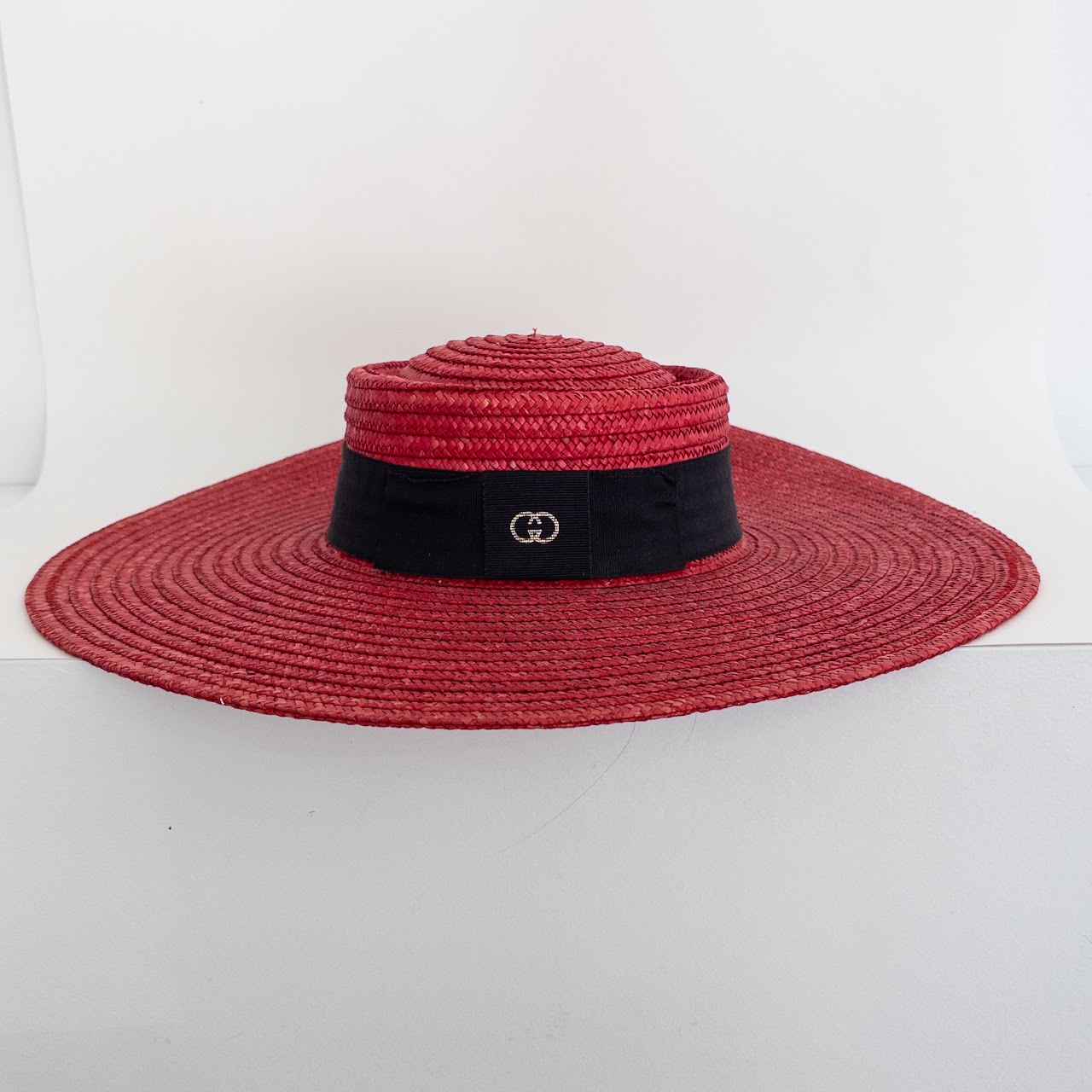 G. Gucci Wide Brim Straw Hat