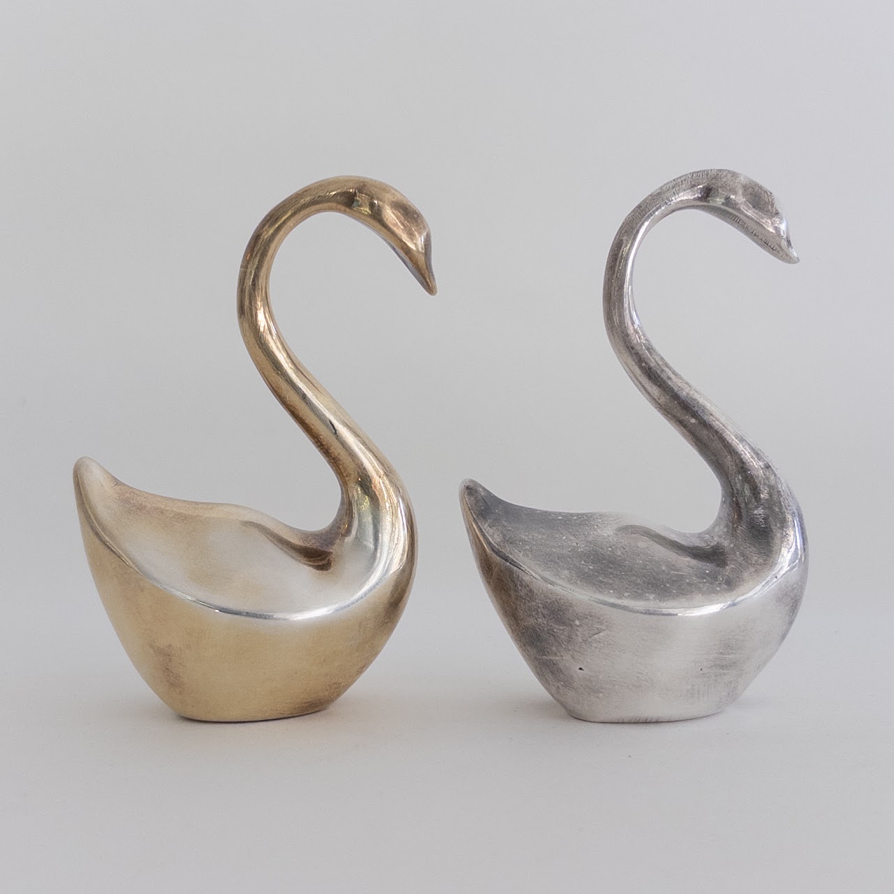 Sterling Silver Zadok Arts Goose Paperweight Pair